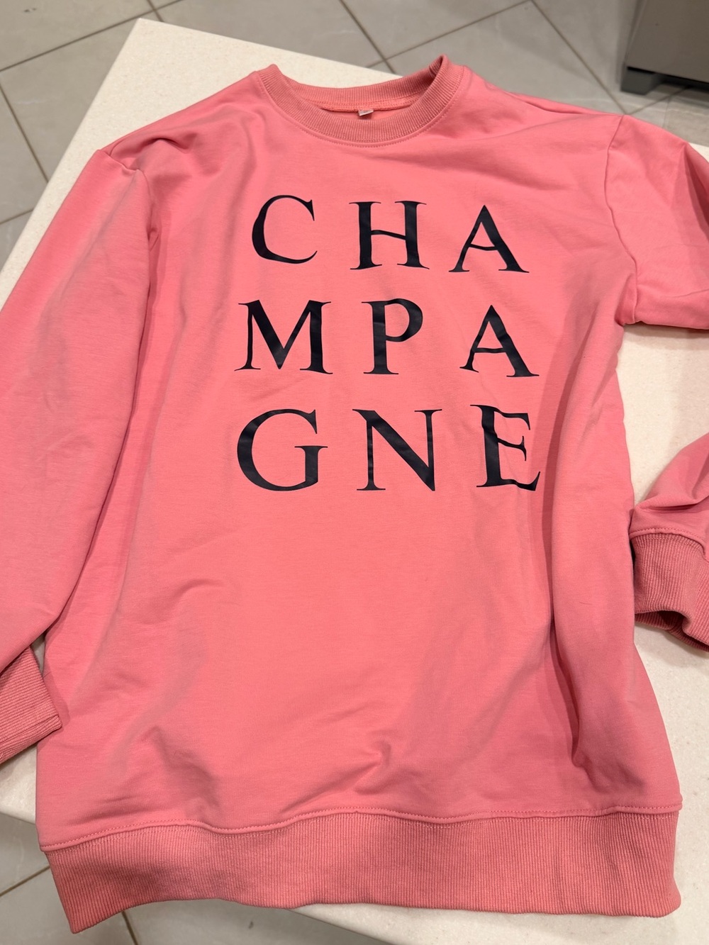 Women’s Pink 'CHAMPAGNE' Graphic Sweatshirt - set of 3